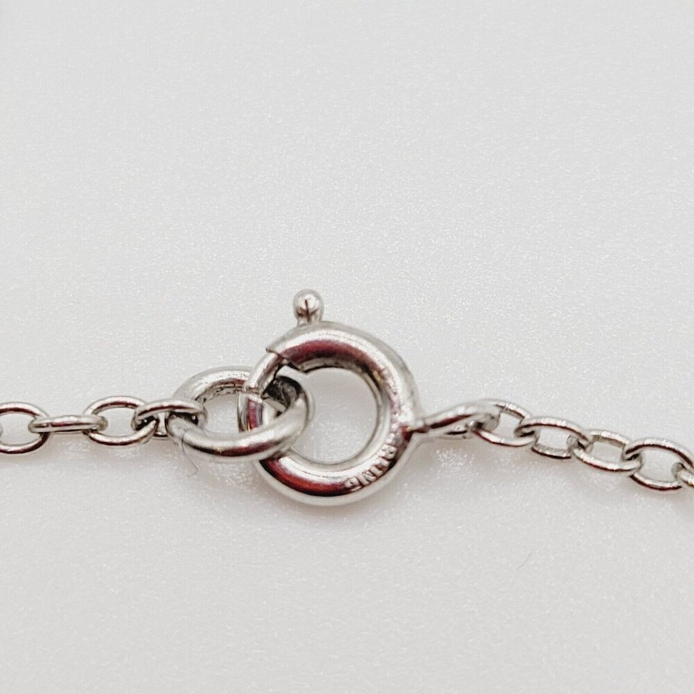 Vintage Beau Sterling Silver Delicate Heart Pendant Necklace on 24" Chain 3.36gr - Picture 6 of 6